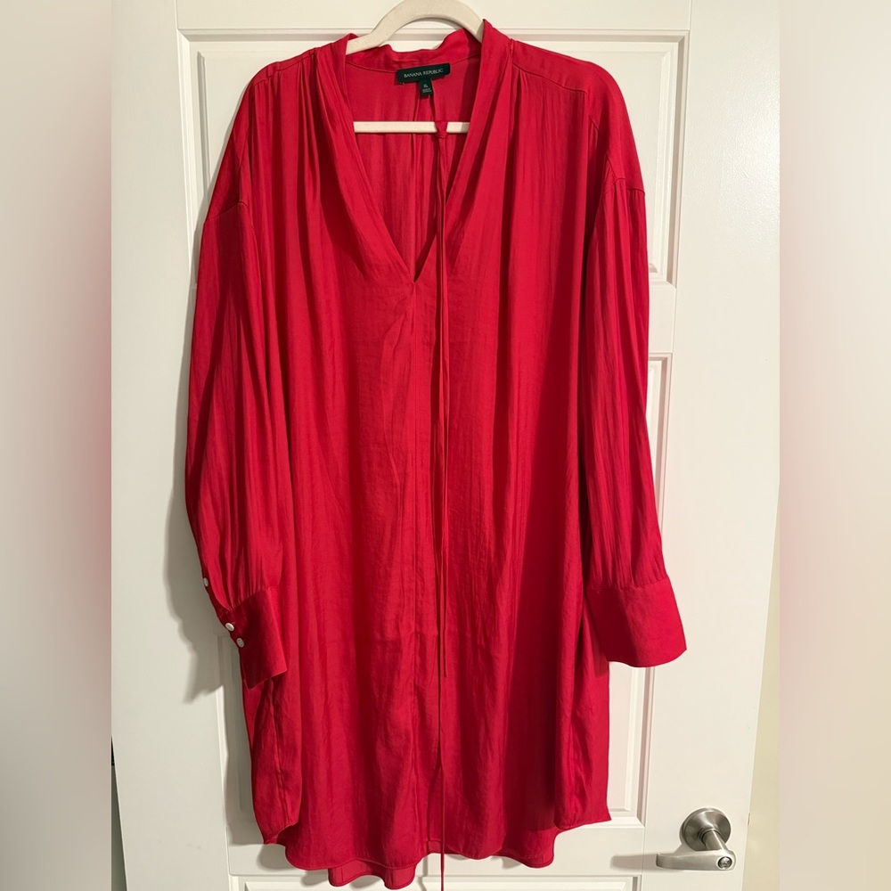 Banana Republic Red Satin Dress